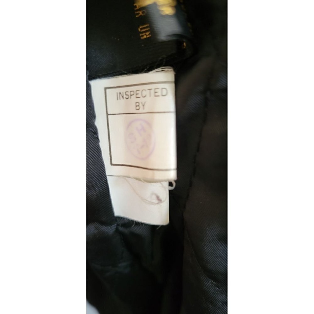 Rare Vintage Genuine Leather Fur Black Belted Hood Coat Jacket Women Size L - Picture 11 of 14